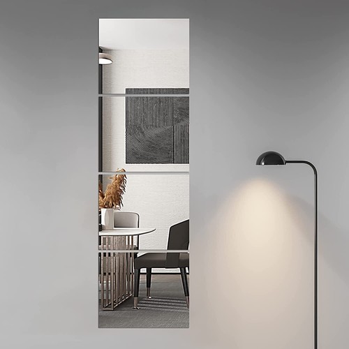 Square glass mirror wall - glass, tiles