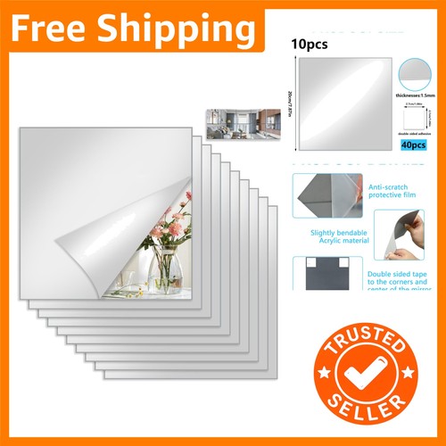 40x glass mirror tiles wall - 40x,