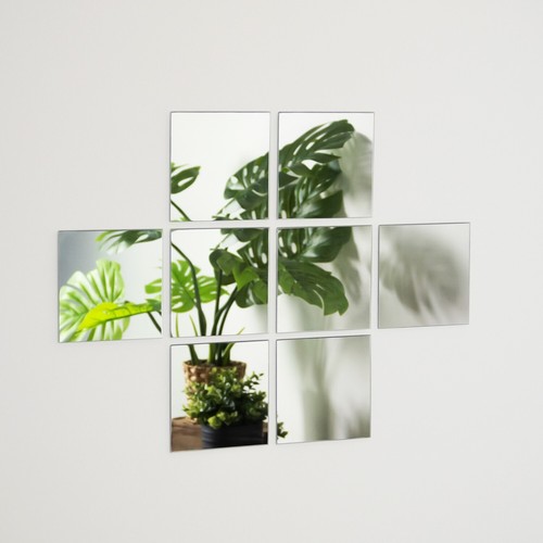Set glass mirror tiles - 8,